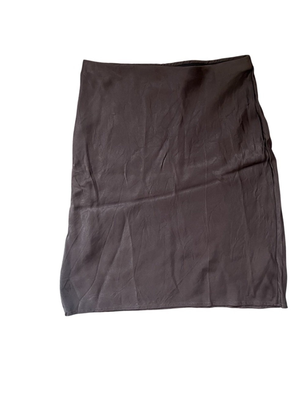 Anthropologie Brown Silky Viscose Slip Skirt XS Minimalist 90s Midi‎